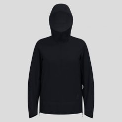 Kurtka damska Odlo ESSENTIAL 2.5L WATERPROOF Jacket hardshell. Czarne kurtki damskie Odlo, l, bez wzorów, z hardshellu, z kapturem. Za 829.99 zł.