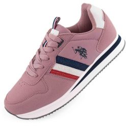 Modne i wygodne sneakersy damskie USA Polo Assn. w kolorze różowym. Czerwone obuwie sportowe damskie U.S. Polo Assn., bez wzorów, ze skóry ekologicznej, trekkingowe. Za 318.99 zł.