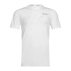 Koszulka do biegania męska PUMA Run Favorite Graphic. Białe koszulki sportowe męskie Puma, m, bez wzorów, bez kołnierzyka, bez ramiączek, do biegania. Za 129.99 zł.