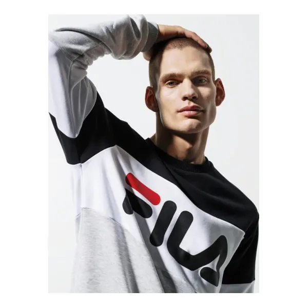 Fila Bluza Straight Blocked Crew , szary, rozmiar XL. Szare bluzy męskie Fila, m, z aplikacjami, z bawełny, bez kaptura. W wyprzedaży za 249.99 zł.