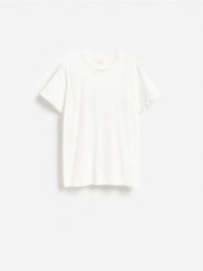 Bawełniany t-shirt slim fit - złamana biel. T-shirty męskie Reserved, l, bez wzorów, z bawełny, bez kołnierzyka. Za 69.99 zł.