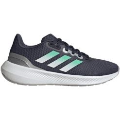 Buty adidas Runfalcon 3 W HP7562 niebieskie. Niebieskie obuwie sportowe damskie bez wzorów, z gumy, do biegania. Za 357.94 zł.