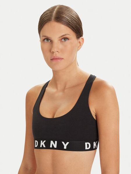 DKNY Biustonosz top DK4519 Czarny. Czarne biustonosze DKNY, bez wzorów, z bawełny. Za 89.99 zł.
