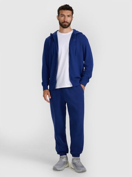 4F Spodnie dresowe joggery męskie - granatowe 3XL. Niebieskie spodnie sportowe męskie 4f, m, bez wzorów, z bawełny. Za 149.99 zł.
