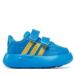 Sneakersy adidas. Niebieskie trampki i tenisówki chłopięce Adidas, bez wzorów, bez zapięcia. Za 129.99 zł.