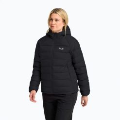 Kurtka puchowa damska Jack Wolfskin Wild Pass Down Hoody Rds. Czarne kurtki damskie Jack Wolfskin, l, bez wzorów, z materiału, bez kaptura. Za 879.99 zł.