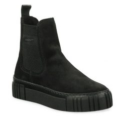 Sztyblety Gant. Czarne botki damskie GANT, bez obcasa, na płaskiej podeszwie, bez zapięcia. Za 489.99 zł.