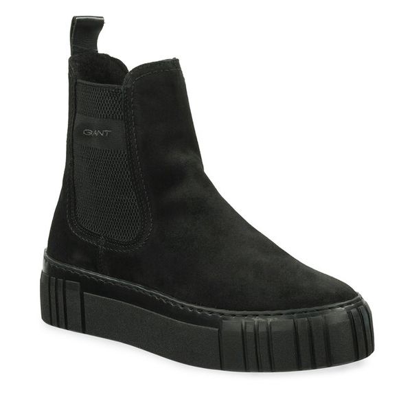 Sztyblety Gant. Czarne botki damskie GANT, bez obcasa, na płaskiej podeszwie, bez zapięcia. Za 489.99 zł.