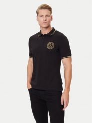 Versace Jeans Couture Polo 79GAGT00 CJ01T Czarny Slim Fit. Czarne koszulki polo męskie Versace Jeans Couture, m, bez wzorów, z bawełny, bez ramiączek. Za 689.99 zł.