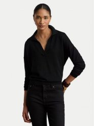 LAUREN RALPH LAUREN Sweter 200P14056002 Czarny Regular Fit. Czarne swetry damskie Lauren Ralph Lauren, l, bez wzorów, z bawełny, bez kołnierzyka, bez ramiączek, bez kaptura. Za 769.99 zł.