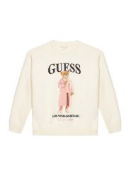 Guess Sweter J6BR05 Z1339 Kremowy Regular Fit. Białe swetry dla dziewczynek Guess, z aplikacjami, z syntetyku, bez kołnierzyka, bez ramiączek, bez kaptura. Za 199.99 zł.