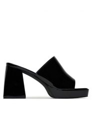 DeeZee Klapki LR2205105 Czarny. Czarne klapki damskie DeeZee, bez wzorów, z materiału, bez obcasa. Za 159.99 zł.
