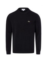Lacoste sweter z cienkiej dzianiny Mężczyźni czarny, 3. Czarne swetry przez głowę męskie Lacoste, l, bez wzorów, z dzianiny, bez kołnierzyka. Za 499.95 zł.
