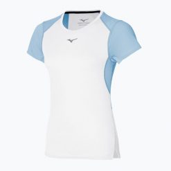 Koszulka do biegania damska Mizuno DryAeroFlow Tee. Białe koszulki sportowe damskie Mizuno, m, bez wzorów, ze skóry, bez kołnierzyka, bez ramiączek, do biegania. Za 129.99 zł.
