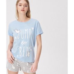 Dwuczęściowa piżama w króliki - Niebieski. Piżamy damskie Sinsay. Za 39.99 zł.