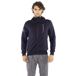 Kurtka wygodna z kaptur na co dzień na siłownię. Niebieskie kurtki męskie LEONE 1947 APPAREL, bez wzorów, z lycry, na fitness i siłownię. W wyprzedaży za 246.29 zł.