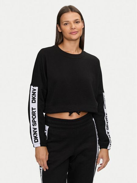DKNY Sport Bluza DP4T9939 Czarny Regular Fit. Czarne bluzy damskie DKNY Sport, l, bez wzorów, z bawełny, bez kaptura. Za 169.99 zł.