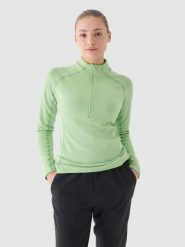 4F Bluza treningowa slim szybkoschnąca damska - zielona XS. Zielone bluzy damskie 4f, xs, bez wzorów, z dzianiny, bez kaptura. W wyprzedaży za 79.99 zł.