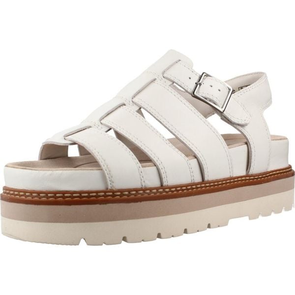 Sandały CLARKS ORIANNA TWIST Biały. Białe sandały damskie Clarks, bez wzorów, ze skóry, bez obcasa, bez zapięcia. Za 279.99 zł.