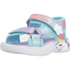 Sandały SKECHERS 302682N Wielokolorowy. Sandały damskie Skechers, bez wzorów, z materiału, bez obcasa, bez zapięcia. Za 169.99 zł.