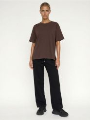 Bawełniana koszulka z krótkim rękawem z rozcięciami - brązowy. Brązowe t-shirty damskie Sinsay, l, bez wzorów, z bawełny, bez kołnierzyka. Za 19.99 zł.