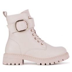 Trzewiki DeeZee. Brązowe botki damskie DeeZee, bez obcasa, na płaskiej podeszwie, bez zapięcia. Za 179.99 zł.