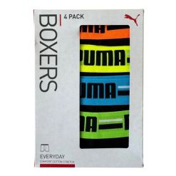 Bokserki męskie Puma BASIC BRAND ELASTIC 4-PACK czarne 93819706 r M. Czarne bokserki męskie Puma, l, bez wzorów, z bawełny. Za 194.37 zł.