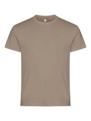 Clique Basic-T T‑shirt męski dopasowany caffe latte. Brązowe t-shirty męskie CLIQUE, m, bez wzorów, z bawełny, bez kołnierzyka. Za 82.64 zł.