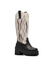 Jenny Fairy Kowbojki WS22235-03 Biały. Białe kozaki damskie Jenny Fairy, z syntetyku, bez obcasa, na słupku. Za 279.99 zł.