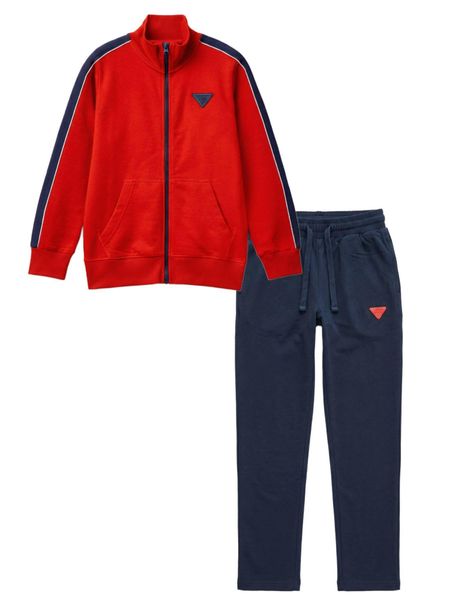 Dresy chłopięce HJ Sporting. Czerwone spodnie sportowe dla chłopców LEONE 1947 APPAREL, bez wzorów, z dresówki, na fitness i siłownię. Za 147.31 zł.