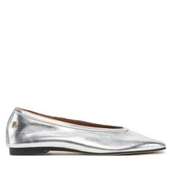Baleriny Tommy Hilfiger. Szare baleriny damskie Tommy Hilfiger, bez wzorów, bez obcasa. Za 299.99 zł.