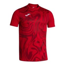 Koszulka Joma Lion II. Czerwone koszulki sportowe męskie Joma, l, bez wzorów, bez kołnierzyka, bez ramiączek, do piłki nożnej. Za 174.99 zł.
