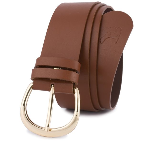 Pasek skórzany BELTIMORE r.105-120 cm D84 brązowy. Brązowe paski damskie bez wzorów. Za 49.90 zł.