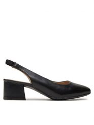 Caprice Czółenka 9-29500-42 Czarny. Czarne czółenka damskie Caprice, bez wzorów, ze skóry, bez obcasa, bez zapięcia. Za 221.99 zł.