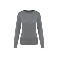 Suprima sweter z okrągłym dekoltem dla kobiet Kariban Premium. Szare swetry damskie KARIBAN, xl, bez wzorów, z bawełny, eleganckie, bez kołnierzyka, bez ramiączek, długie, bez kaptura. Za 195.00 zł.