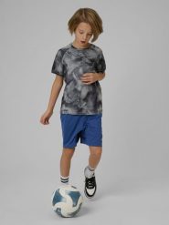 4F Spodenki sportowe szybkoschnące chłopięce - granatowe 134/140 (8-10 lat). Niebieskie szorty dla chłopców 4f, bez wzorów, z materiału, sportowe. Za 69.99 zł.