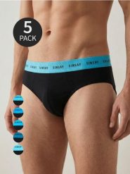 Bawełniane majtki slipy 5 pack - czarny. Czarne slipki męskie Sinsay, l, bez wzorów, z bawełny. Za 29.99 zł.