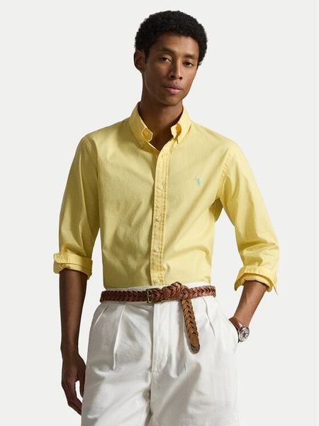 Polo Ralph Lauren Koszula 710B20512005 Żółty Custom Fit. Żółte koszule męskie Polo Ralph Lauren, m, bez wzorów, z bawełny, bez kołnierzyka, bez ramiączek. Za 502.99 zł.