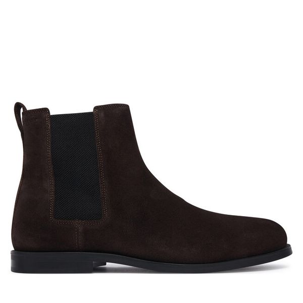 Sztyblety Calvin Klein. Brązowe botki męskie Calvin Klein, bez wzorów, bez zapięcia. Za 649.99 zł.