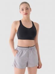 4F Spodenki do biegania szybkoschnące damskie - szare XL. Szare szorty sportowe damskie 4f, s, bez wzorów, z materiału, sportowe, do biegania. W wyprzedaży za 59.99 zł.