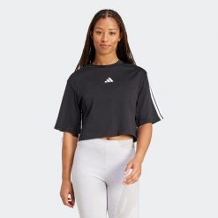 Koszulka z krótkim rękawem damska ADIDAS Gym & Pilates. Koszulki sportowe damskie Adidas, s, bez wzorów, z bawełny, sportowe, bez kołnierzyka. Za 129.99 zł.