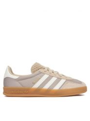 Adidas Sneakersy Gazelle Indoor KI4502 Beżowy. Brązowe buty sportowe dziewczęce Adidas, bez wzorów, ze skóry, bez zapięcia. Za 399.99 zł.