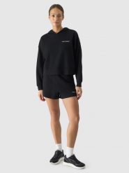 4F Spodenki dresowe damskie - czarne XS. Czarne szorty sportowe damskie 4f, l, bez wzorów, z bawełny, sportowe. W wyprzedaży za 59.99 zł.