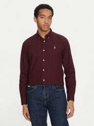 U.S. Polo Assn. Koszula MUP3247 Bordowy Slim Fit. Czerwone koszule męskie U.S. Polo Assn., l, bez wzorów, z bawełny, bez kołnierzyka, bez ramiączek. Za 149.99 zł.