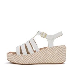 Damskie sandały na koturnie FitFlop PlatFForms. Białe sandały damskie FIT FLOP, bez wzorów, z materiału, bez obcasa, na koturnie, bez zapięcia. Za 678.50 zł.