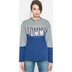 Tommy Jeans - Bluza. Szare bluzy damskie Tommy Jeans, z nadrukiem, z bawełny. W wyprzedaży za 219.90 zł.