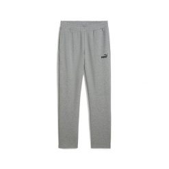 Męskie spodnie dresowe Essentials z logo No. 1 PUMA Medium Gray Heather. Szare spodnie sportowe męskie Puma, l, bez wzorów, z dresówki, na fitness i siłownię. Za 213.55 zł.
