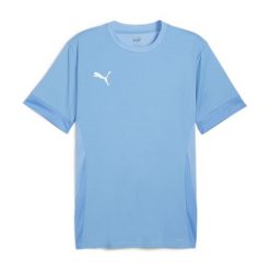 Koszulka męska PUMA T-shirt Bluzka Sportowa Treningowa DryCELL. Niebieskie koszulki sportowe męskie Puma, m, bez wzorów, z jersey, bez kołnierzyka, bez ramiączek, do piłki nożnej. Za 82.99 zł.