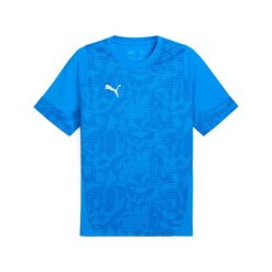 Koszulka Puma TeamCup. Niebieskie koszulki sportowe męskie Puma, s, bez wzorów, z materiału, bez kołnierzyka, bez ramiączek, na fitness i siłownię. Za 152.00 zł.