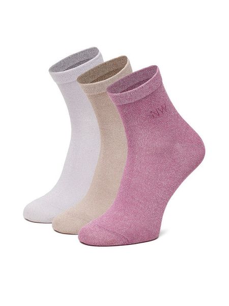Nine West Skarpety długie CEO_AS_NW_02_Z_AW25 (3 PACK) Różowy. Czerwone skarpety damskie Nine West, bez wzorów, z bawełny. Za 29.99 zł.